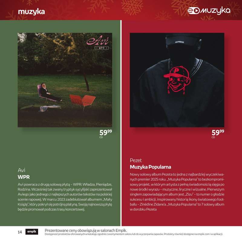 Prezenty - gazetka promocyjna Empik I Katalog: Muzyka od niedzieli 30.11 do środy 24.12 - strona 14