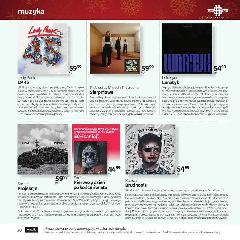 Prezenty - gazetka promocyjna Empik I Katalog: Muzyka od niedzieli 30.11 do środy 24.12 - strona 20