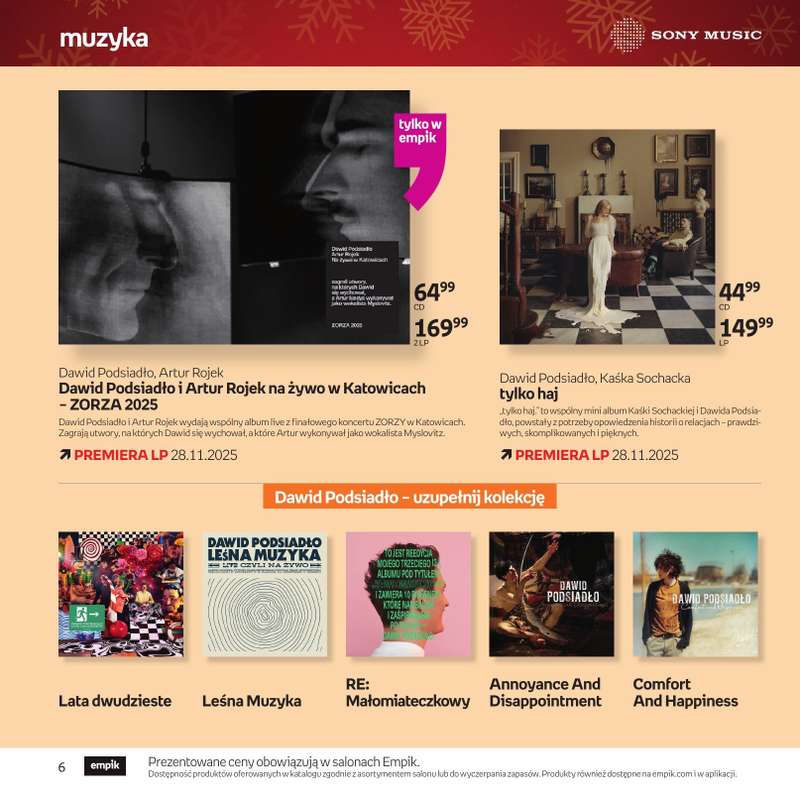 Prezenty - gazetka promocyjna Empik I Katalog: Muzyka od niedzieli 30.11 do środy 24.12 - strona 6