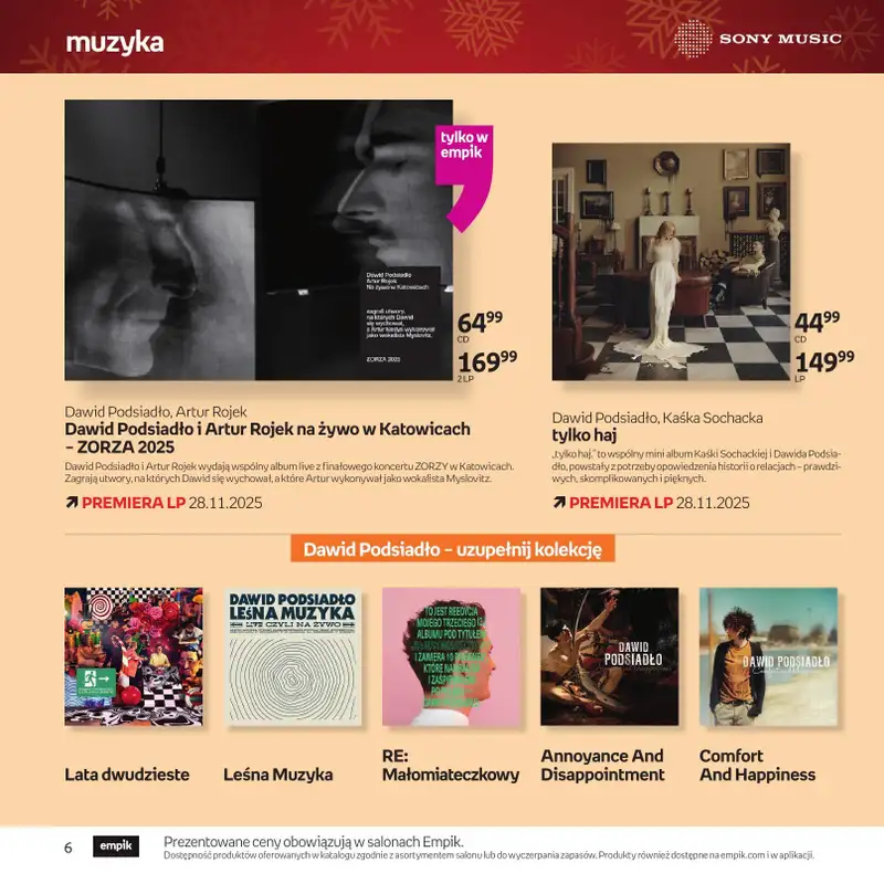 Prezenty - gazetka promocyjna Empik I Katalog: Muzyka od niedzieli 30.11 do środy 24.12 - strona 6