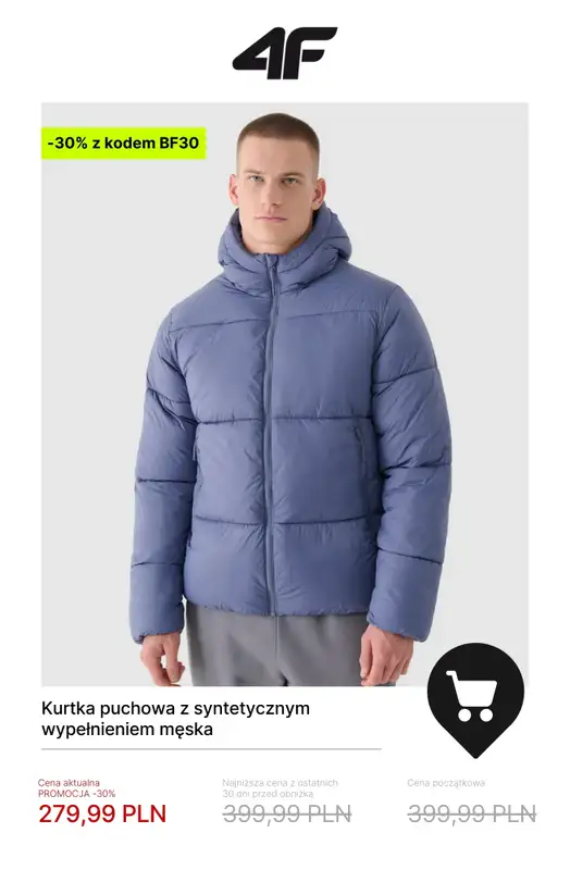 4F - gazetka promocyjna Kurtki zimowe – złap okazje na Black Friday! od piątku 28.11 do poniedziałku 01.12 - strona 9