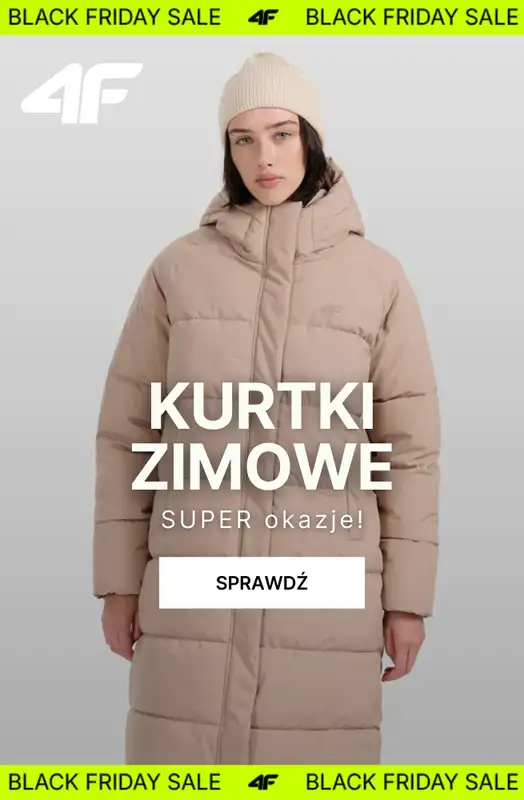 4F - gazetka promocyjna Kurtki zimowe – złap okazje na Black Friday! od piątku 28.11 do poniedziałku 01.12