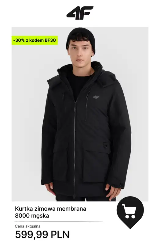 4F - gazetka promocyjna Kurtki zimowe – złap okazje na Black Friday! od piątku 28.11 do poniedziałku 01.12 - strona 13