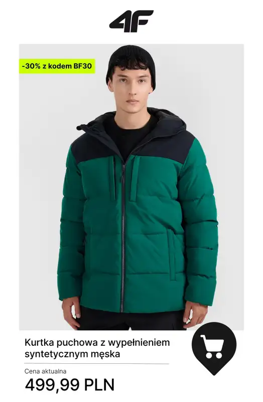 4F - gazetka promocyjna Kurtki zimowe – złap okazje na Black Friday! od piątku 28.11 do poniedziałku 01.12 - strona 12