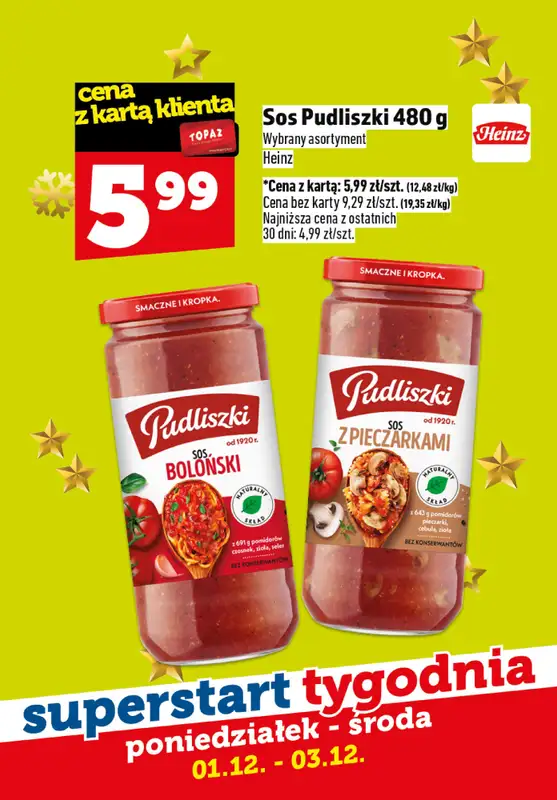 TOPAZ - gazetka promocyjna Superstart tygodnia od poniedziałku od poniedziałku 01.12 do środy 03.12 - strona 5