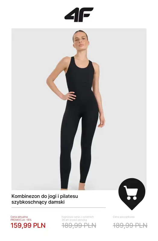 4F - gazetka promocyjna Ubrania do jogi i pilatesu dla niej – od 39,99 zł od soboty 29.11  - strona 9