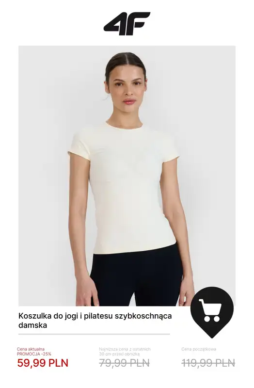 4F - gazetka promocyjna Ubrania do jogi i pilatesu dla niej – od 39,99 zł od soboty 29.11  - strona 10