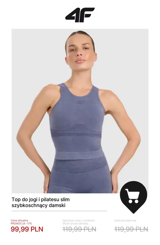 4F - gazetka promocyjna Ubrania do jogi i pilatesu dla niej – od 39,99 zł od soboty 29.11  - strona 12