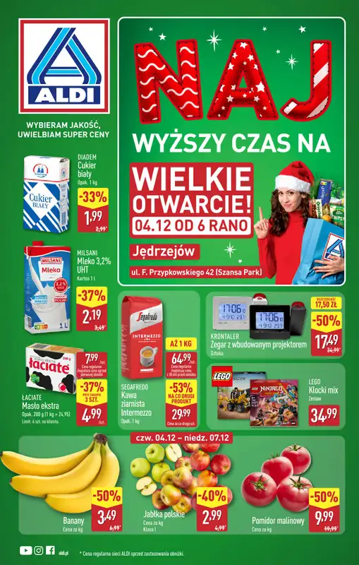 Aldi - gazetka promocyjna JĘDRZEJÓW: WIELKIE OTWARCIE już w czwartek: 04.12! od czwartku 04.12 do niedzieli 07.12