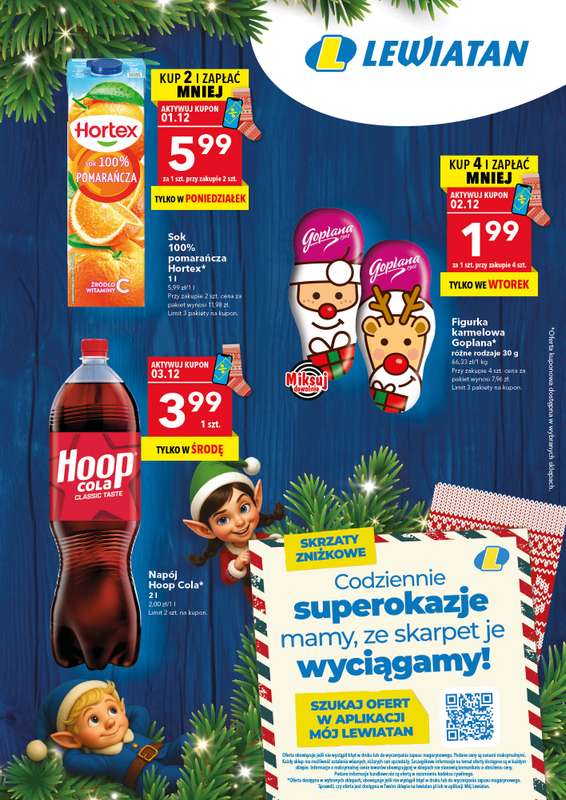 LEWIATAN - gazetka promocyjna Skrzaty Zniżkowe Lewiatana od poniedziałku 01.12 do środy 03.12