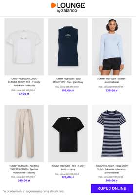 TOMMY HILFIGER CURVE - CLASSIC SCRIPT TEE - T-shirt z nadrukiem - mleczny