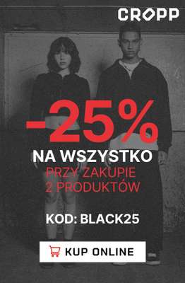 Cropp - gazetka promocyjna BLACK DROP -25% na wszystko przy zakupie 2 produktów od piątku 28.11 do niedzieli 30.11