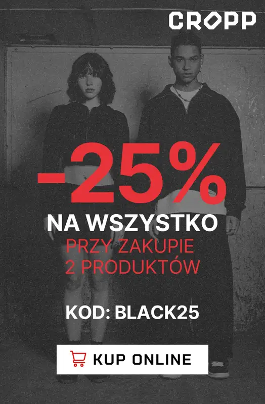Cropp - gazetka promocyjna BLACK DROP -25% na wszystko przy zakupie 2 produktów od piątku 28.11 do niedzieli 30.11