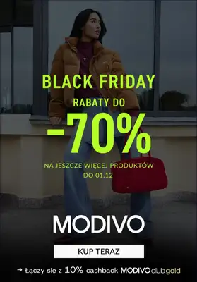 BLACK FRIDAY - gazetka promocyjna Modivo | Rabaty do -70%  Black Week od piątku 28.11 do poniedziałku 01.12