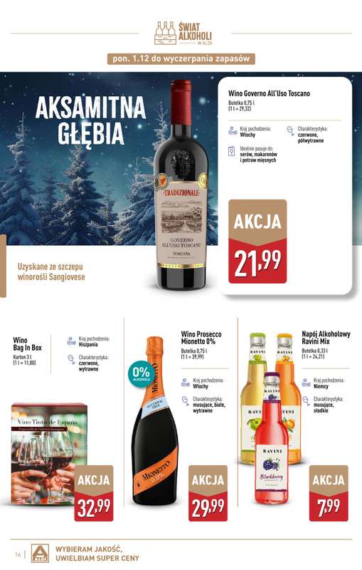 Aldi - gazetka promocyjna Świat alkoholi w Aldi od poniedziałku 01.12 do soboty 03.01 - strona 16