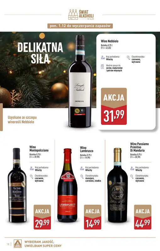 Aldi - gazetka promocyjna Świat alkoholi w Aldi od poniedziałku 01.12 do soboty 03.01 - strona 18