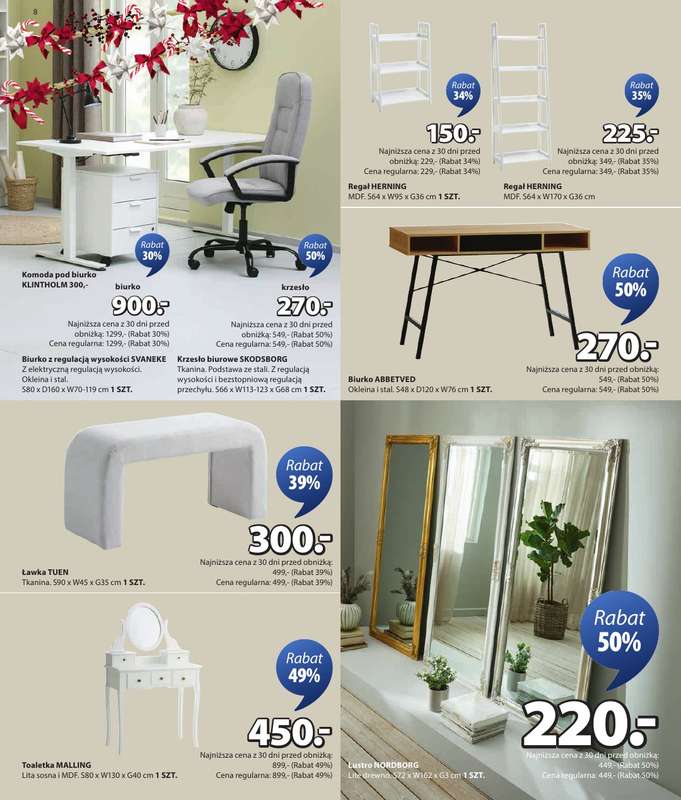 Jysk - gazetka promocyjna Fantastyczne oferty świąteczne, Rabat do 60% od poniedziałku 01.12 do niedzieli 21.12 - strona 8