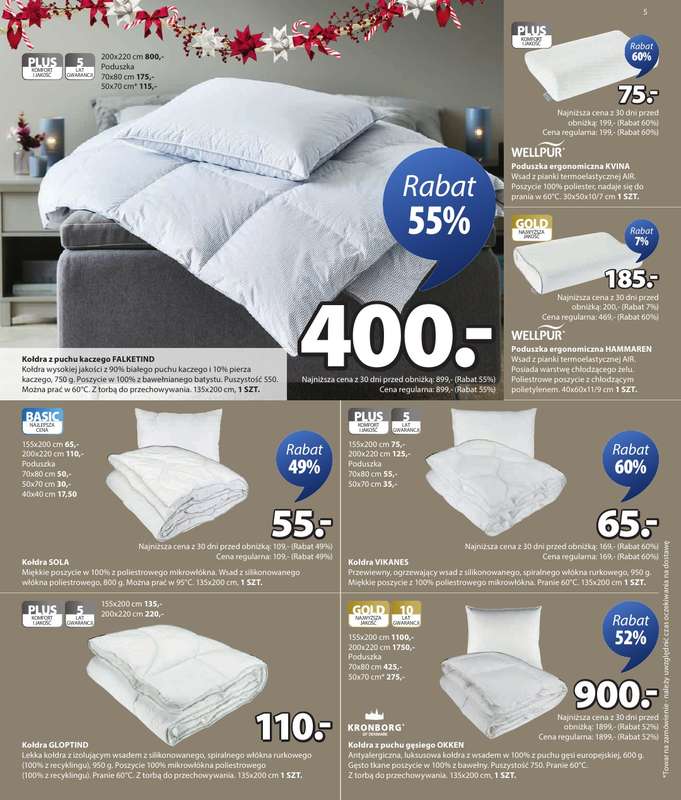 Jysk - gazetka promocyjna Fantastyczne oferty świąteczne, Rabat do 60% od poniedziałku 01.12 do niedzieli 21.12 - strona 5