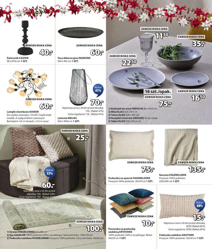 Jysk - gazetka promocyjna Fantastyczne oferty świąteczne, Rabat do 60% od poniedziałku 01.12 do niedzieli 21.12 - strona 10