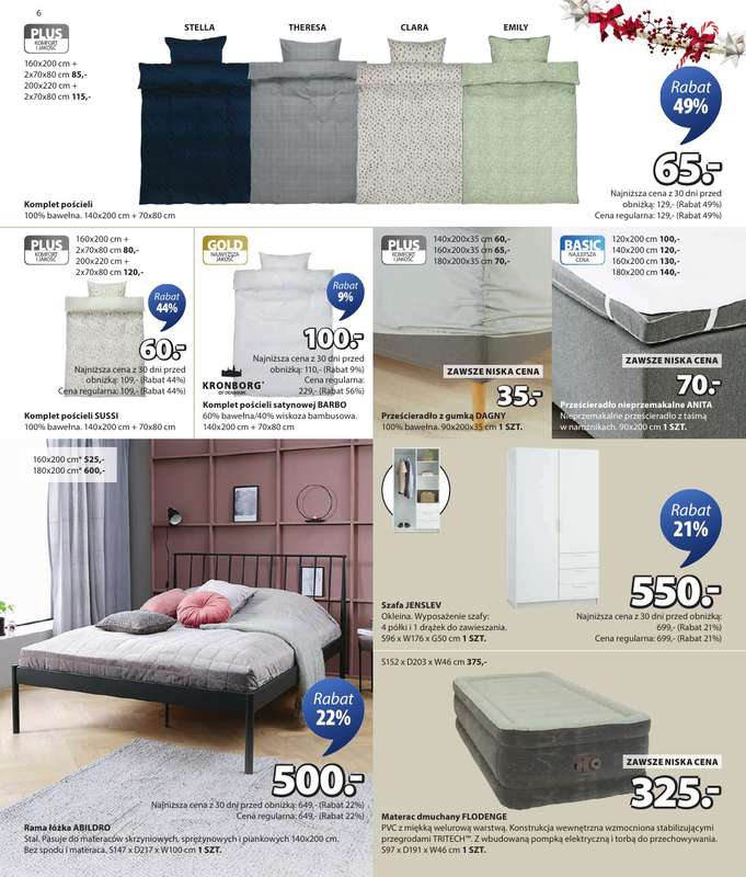 Jysk - gazetka promocyjna Fantastyczne oferty świąteczne, Rabat do 60% od poniedziałku 01.12 do niedzieli 21.12 - strona 6