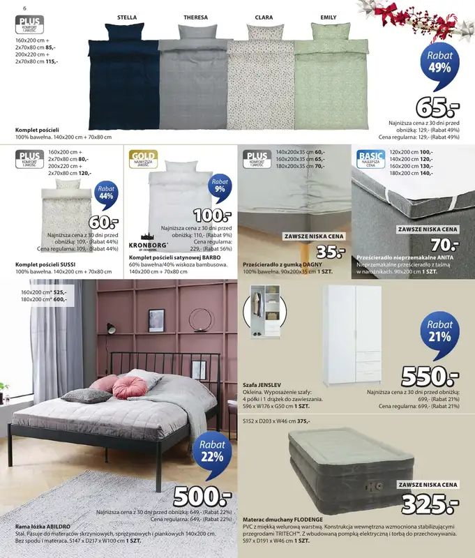 Jysk - gazetka promocyjna Fantastyczne oferty świąteczne, Rabat do 60% od poniedziałku 01.12 do niedzieli 21.12 - strona 6
