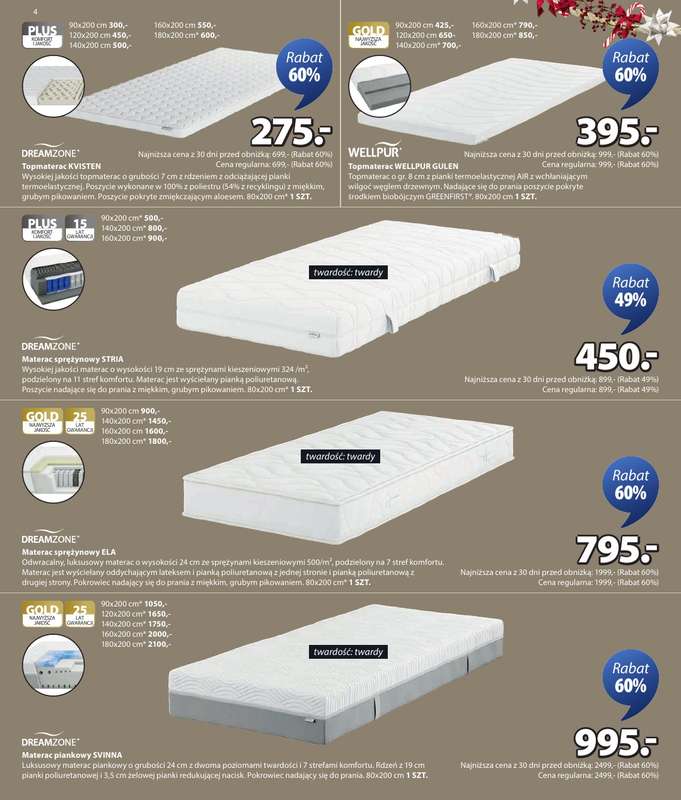 Jysk - gazetka promocyjna Fantastyczne oferty świąteczne, Rabat do 60% od poniedziałku 01.12 do niedzieli 21.12 - strona 4