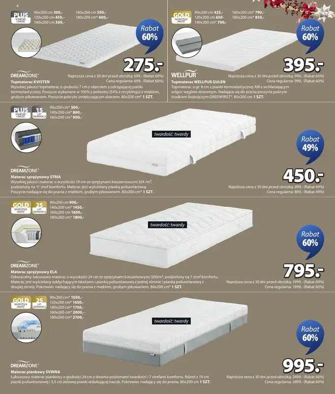 Jysk - gazetka promocyjna Fantastyczne oferty świąteczne, Rabat do 60% od poniedziałku 01.12 do niedzieli 21.12 - strona 4