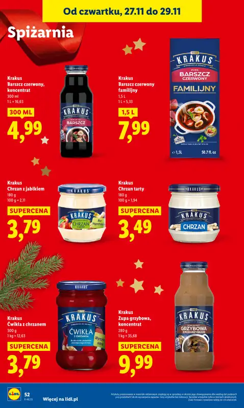 Lidl - gazetka promocyjna Oferta od czwartku od czwartku 27.11 do soboty 29.11 - strona 52