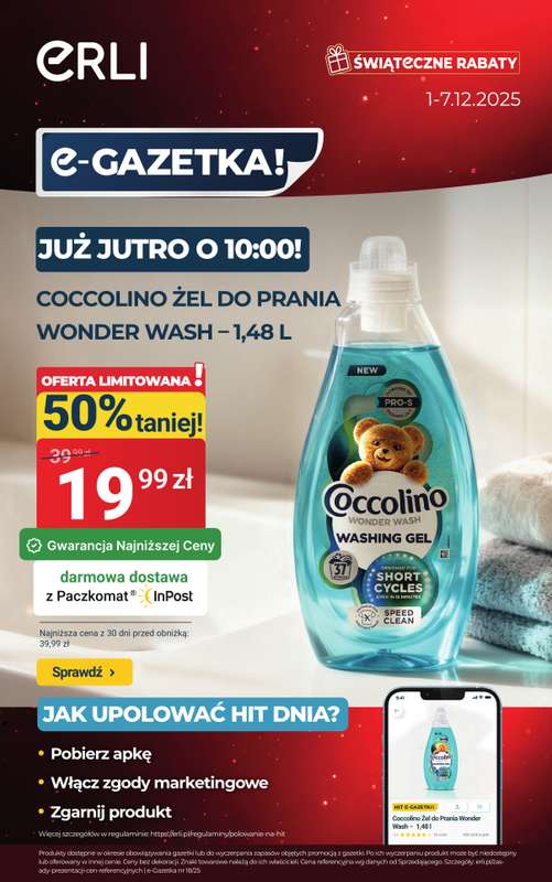 Erli - gazetka promocyjna Świąteczne Rabaty – Niezbędny sprzęt i meble do domu! od poniedziałku 01.12 do niedzieli 07.12