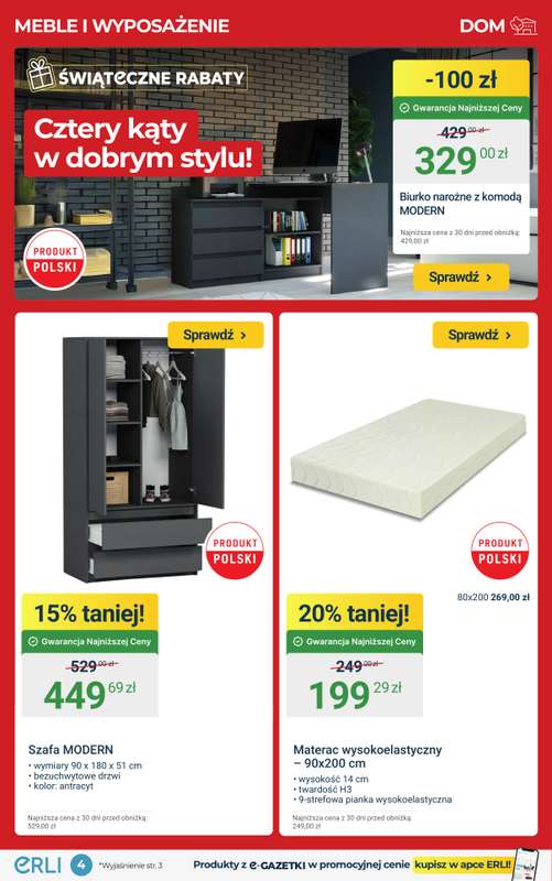 Erli - gazetka promocyjna Świąteczne Rabaty – Niezbędny sprzęt i meble do domu! od poniedziałku 01.12 do niedzieli 07.12 - strona 4