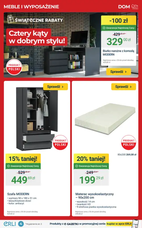 Erli - gazetka promocyjna Świąteczne Rabaty – Niezbędny sprzęt i meble do domu! od poniedziałku 01.12 do niedzieli 07.12 - strona 4