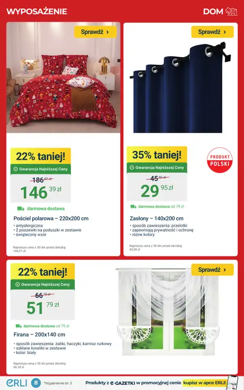 Erli - gazetka promocyjna Świąteczne Rabaty – Niezbędny sprzęt i meble do domu! od poniedziałku 01.12 do niedzieli 07.12 - strona 8