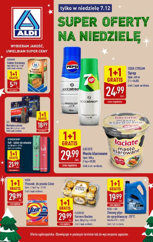 Aldi - gazetka promocyjna Super oferty na niedzielę! od niedzieli 07.12 do niedzieli 07.12