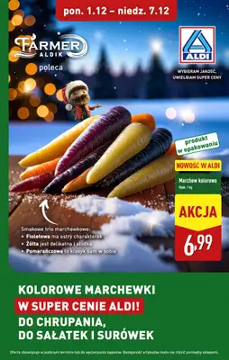 Aldi - gazetka promocyjna Kolorowe marchewki w super cenie Aldi! od poniedziałku 01.12 do niedzieli 07.12