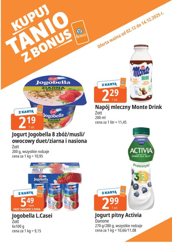 Leclerc - gazetka promocyjna Oferta E.Leclerc I Bonus skanujesz, kasę zyskujesz od wtorku 02.12 do niedzieli 14.12 - strona 2