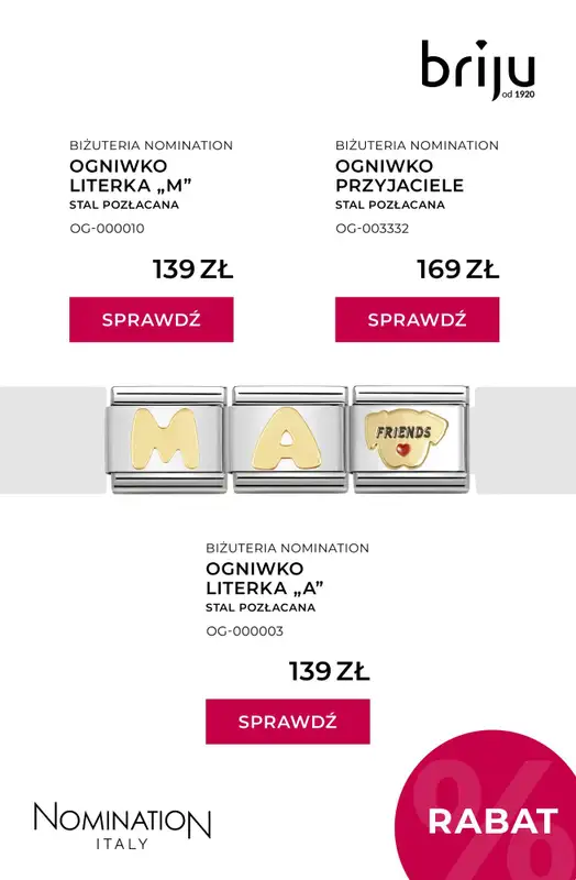 Prezenty - gazetka promocyjna Briju | Kolekcja biżuterii Nomination od piątku 05.12 do poniedziałku 15.12 - strona 7
