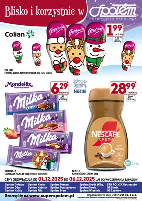 Społem - Blisko i Korzystnie - gazetka promocyjna Blisko i korzystnie w Społem od poniedziałku 01.12 do soboty 06.12