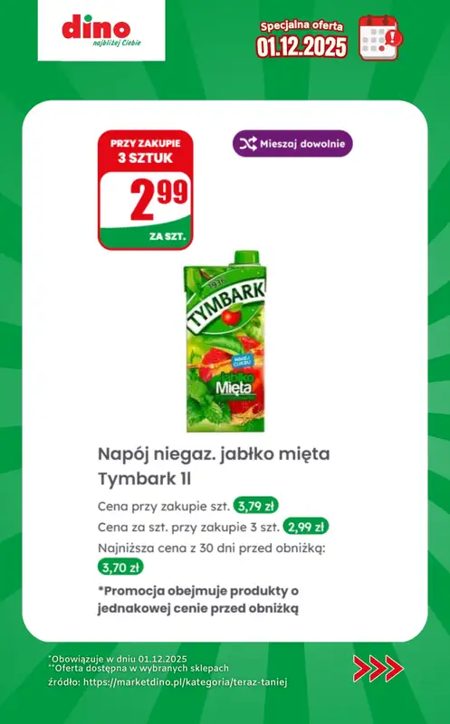 Dino - gazetka promocyjna Specjalna oferta na 01.12.2025 - promocje spoza gazetki od poniedziałku 01.12 do poniedziałku 01.12 - strona 8