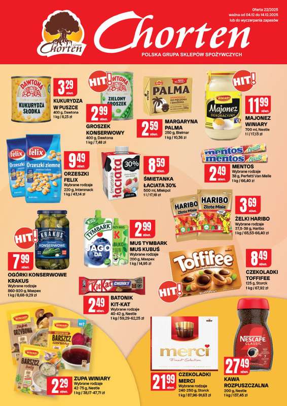 Chorten - gazetka promocyjna Gazetka Małopolska, Śląsk, Podkarpacie, Opolskie Minimarket od czwartku 04.12 do niedzieli 14.12