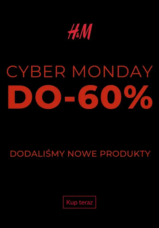 H&M - gazetka promocyjna Cyber Monday: do -60% od poniedziałku 01.12 