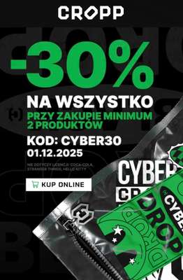 Cropp - gazetka promocyjna -30% na wszystko przy zakupie min. 2 produktów od poniedziałku 01.12 do poniedziałku 01.12