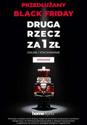 home&you - gazetka promocyjna Druga rzecz 1 zł od poniedziałku 01.12 do wtorku 02.12