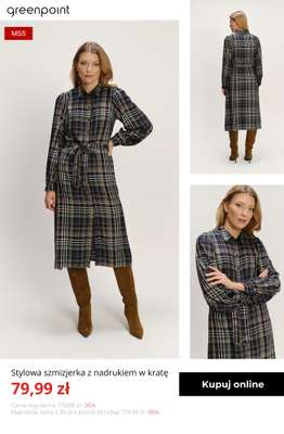 Stylowa szmizjerka z nadrukiem w kratę