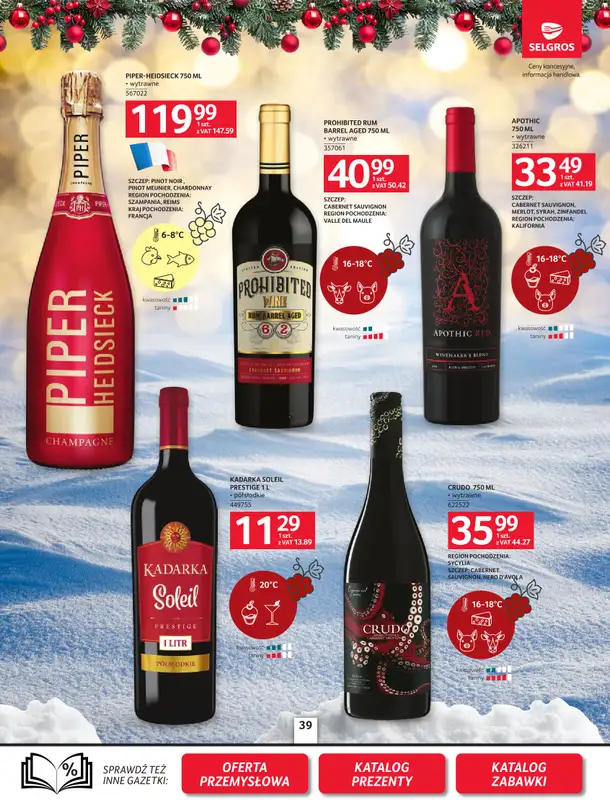 Selgros - gazetka promocyjna Oferta spożywcza od czwartku 04.12 do środy 17.12 - strona 39