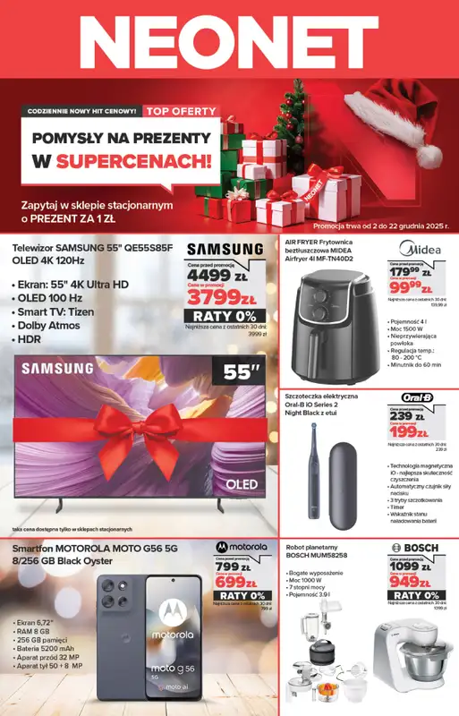 NEONET - gazetka promocyjna CODZIENNIE NOWY HIT CENOWY! TOP OFERTY od wtorku 02.12 do poniedziałku 22.12