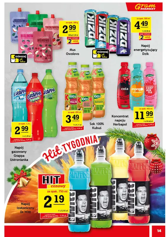 Gram Market - gazetka promocyjna Gazetka od środy 03.12 do wtorku 09.12 - strona 14