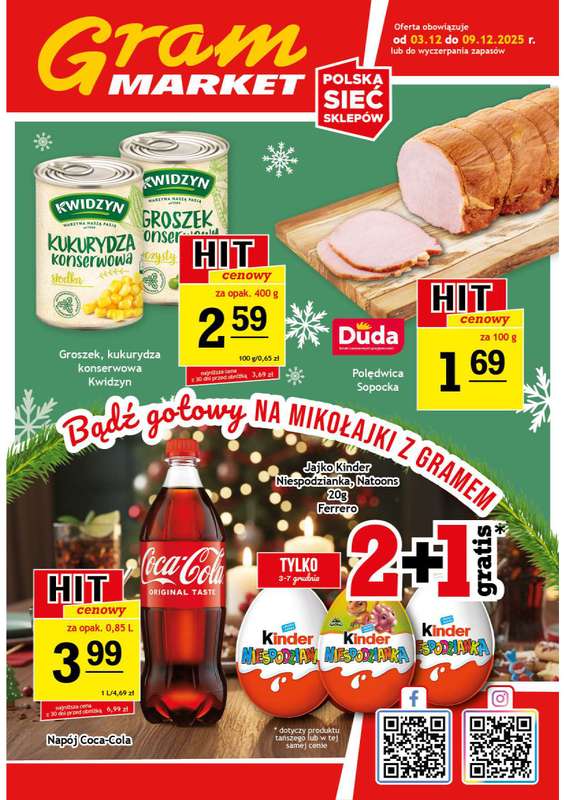 Gram Market - gazetka promocyjna Gazetka od środy 03.12 do wtorku 09.12