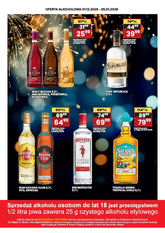 Wafelek - gazetka promocyjna Gazetka alkoholowa  do poniedziałku 05.01 - strona 3