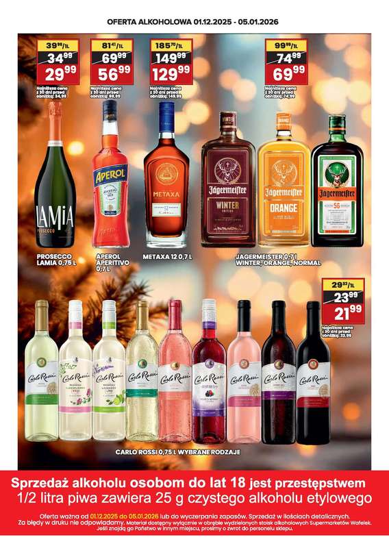 Wafelek - gazetka promocyjna Gazetka alkoholowa  do poniedziałku 05.01 - strona 4