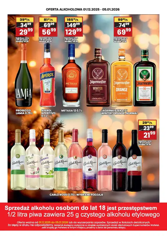 Wafelek - gazetka promocyjna Gazetka alkoholowa  do poniedziałku 05.01 - strona 4